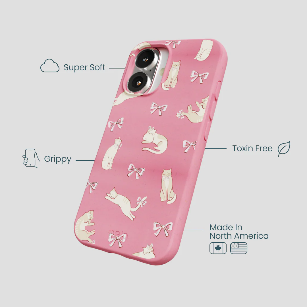 Bubblegum Pink Purrfection iPhone 16 Case - Image 4