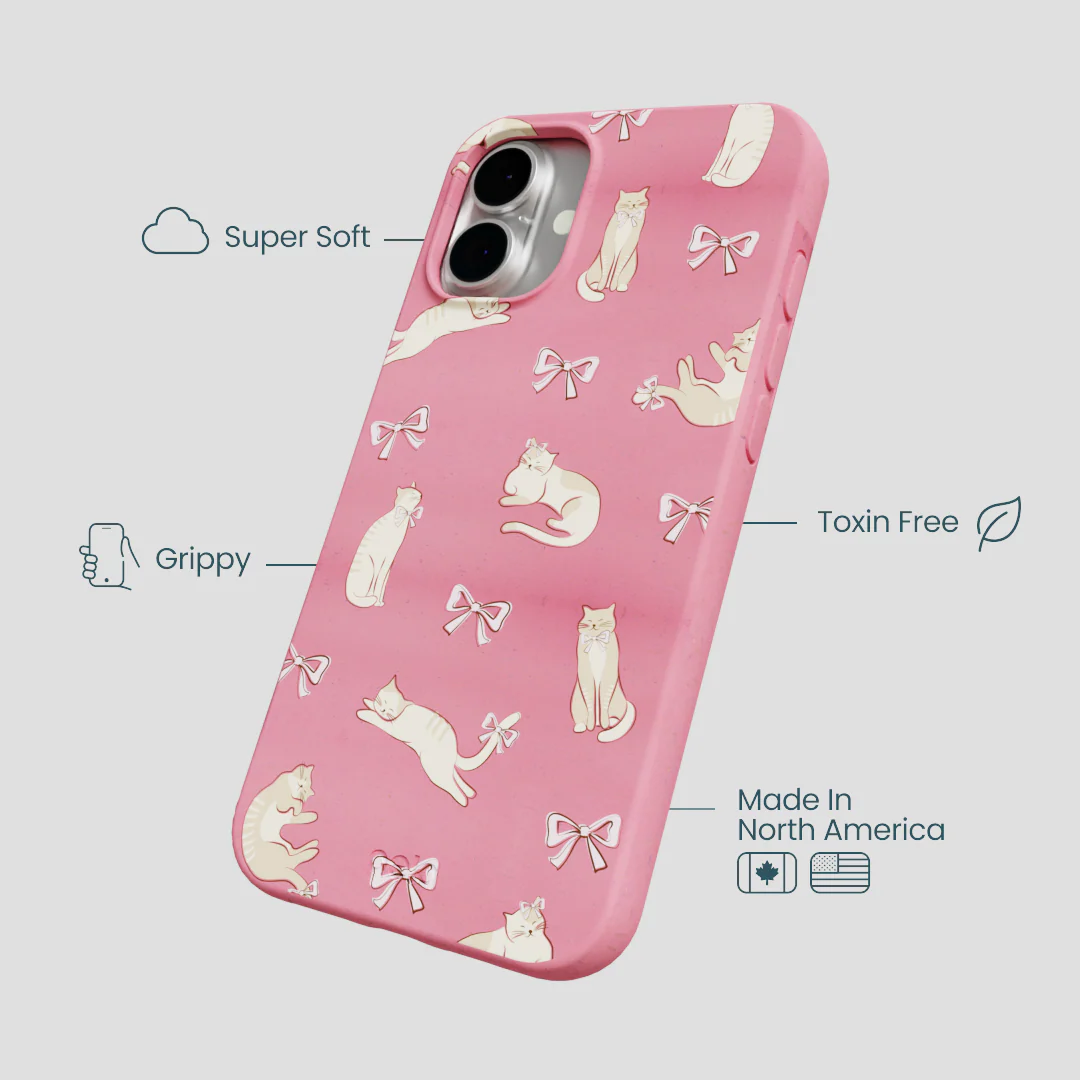 Bubblegum Pink Purrfection iPhone 16 Plus Case - Image 4