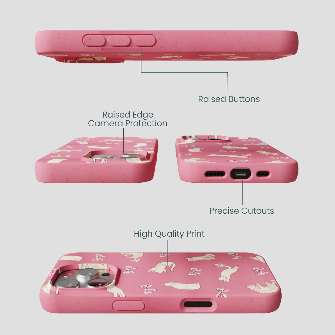 Bubblegum Pink Purrfection iPhone 16 Pro Case - Image 3