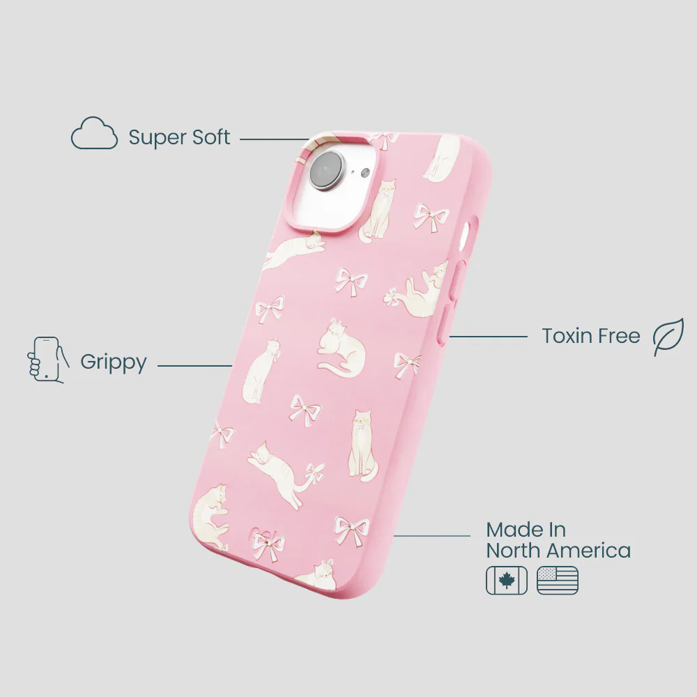 Bubblegum Pink Purrfection iPhone 16e/17e Case - Image 4