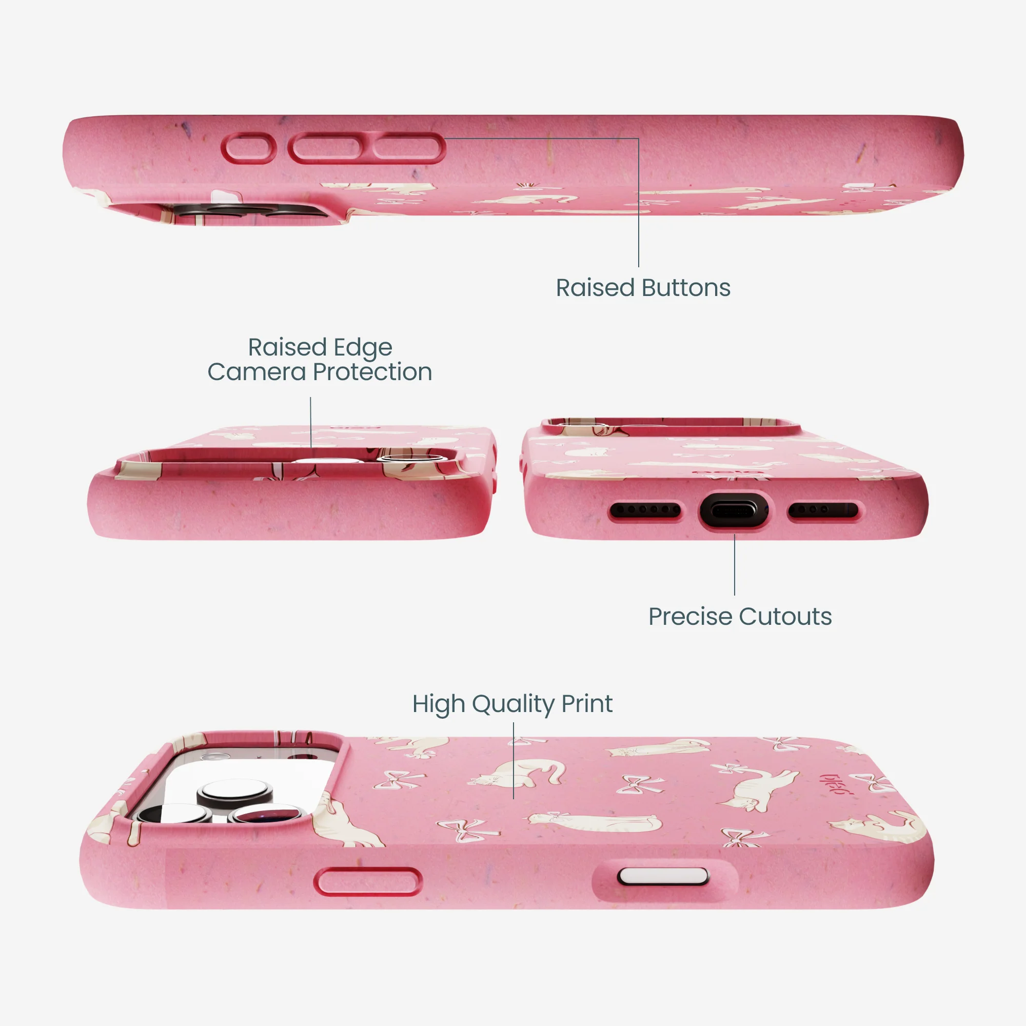 Bubblegum Pink Purrfection iPhone 17 Pro Max Case - Image 3