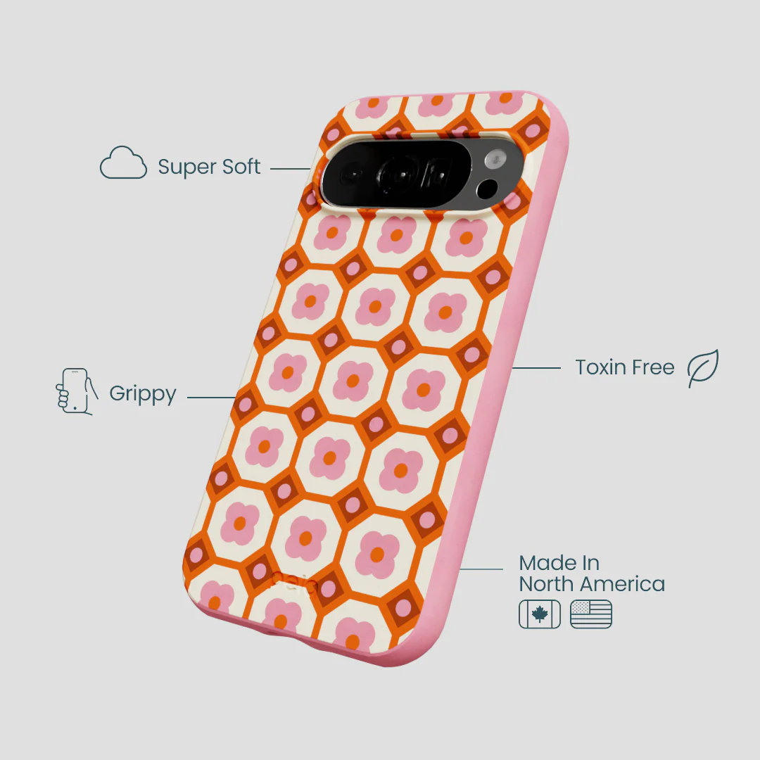 Bubblegum Pink Retro Tiles Google Pixel 10/10 Pro Case - Image 4