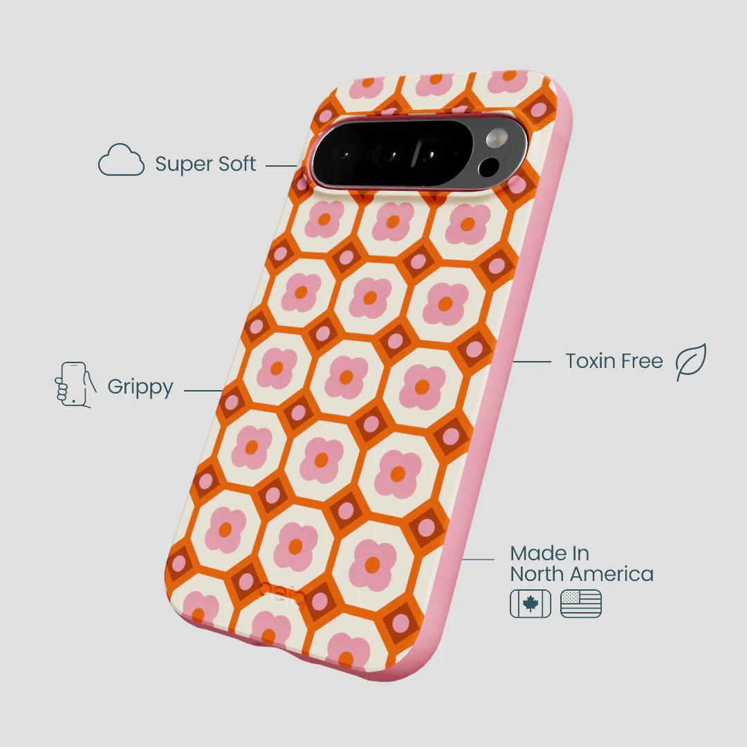 Bubblegum Pink Retro Tiles Google Pixel 10 Pro XL Case - Image 3