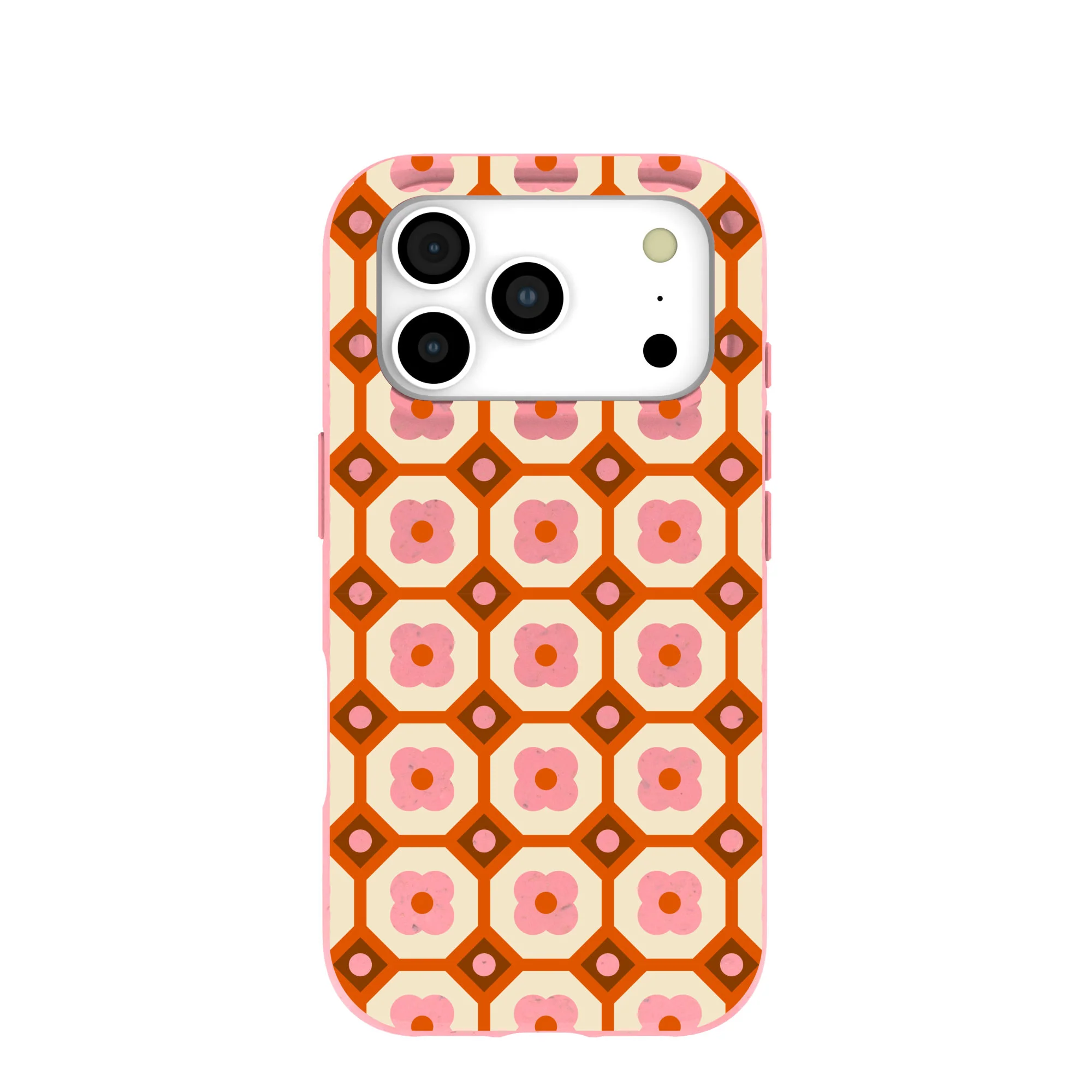 Bubblegum Pink Retro Tiles iPhone 17 Pro Case