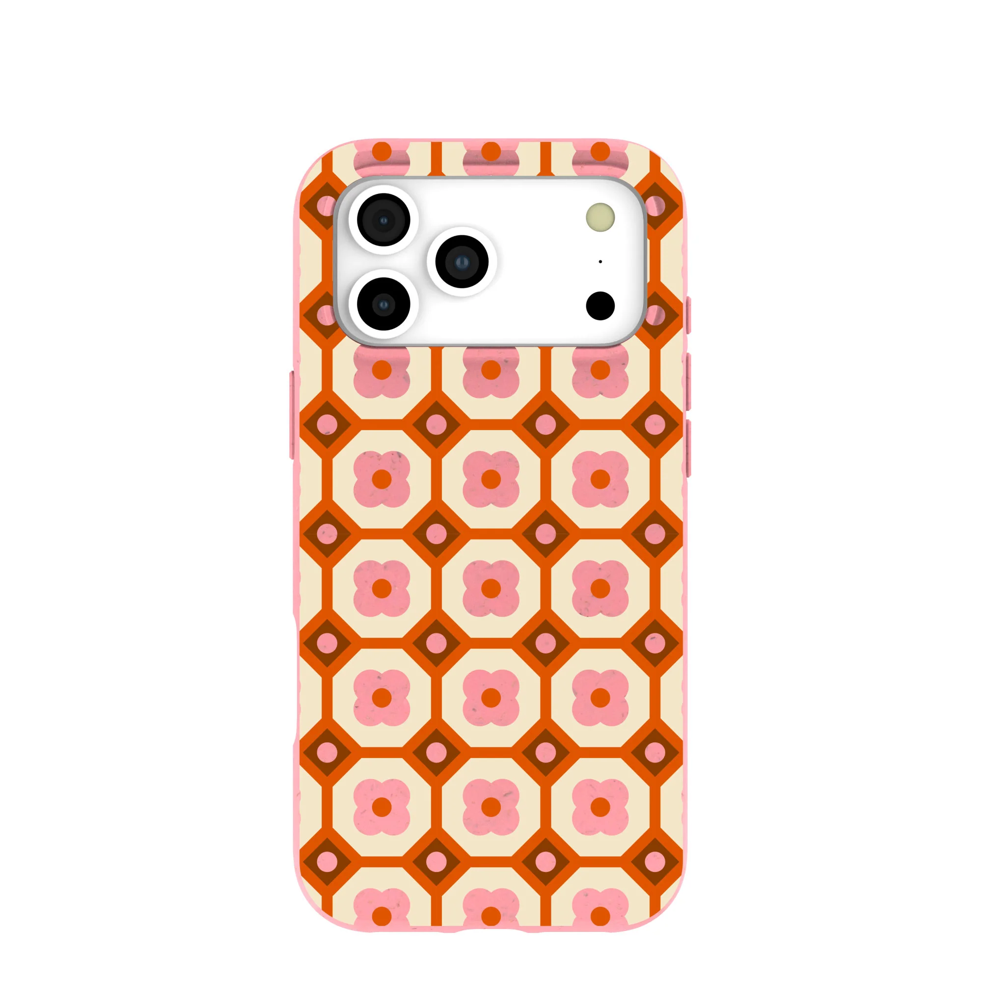 Bubblegum Pink Retro Tiles iPhone 17 Pro Max Case