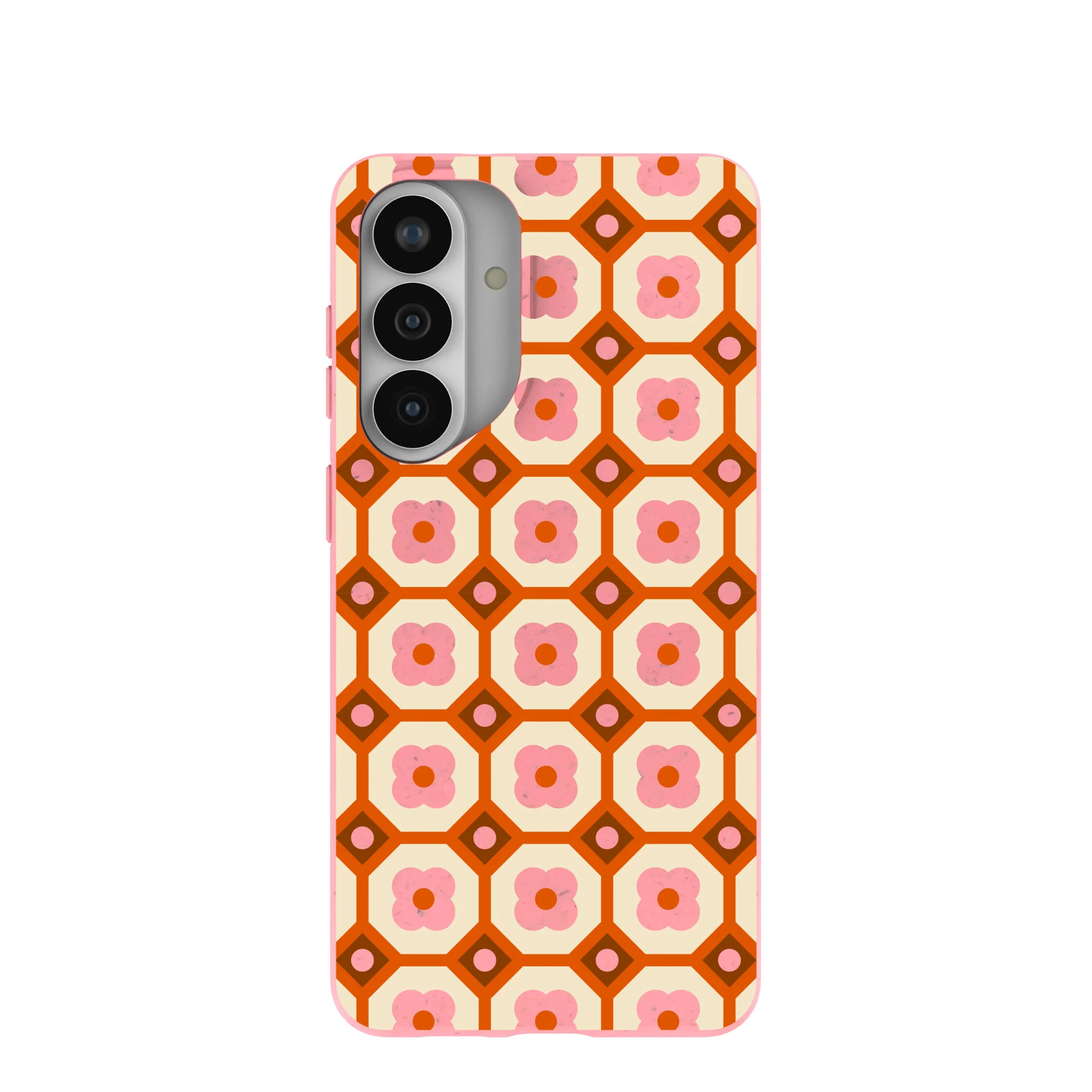 Bubblegum Pink Retro Tiles Samsung Galaxy S26+(Plus) Case