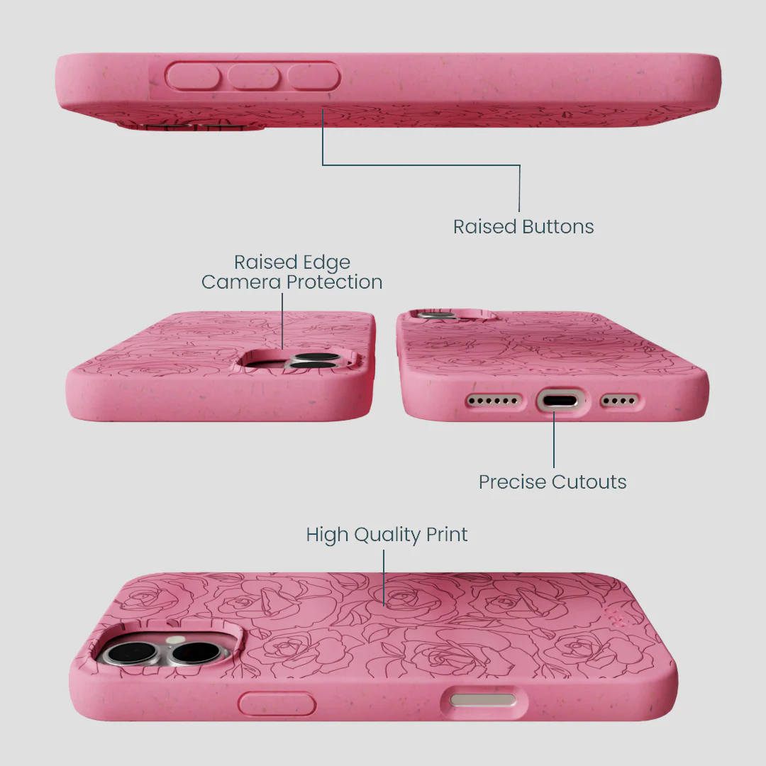 Bubblegum Pink Rosettes iPhone 16 Plus Case - Image 3