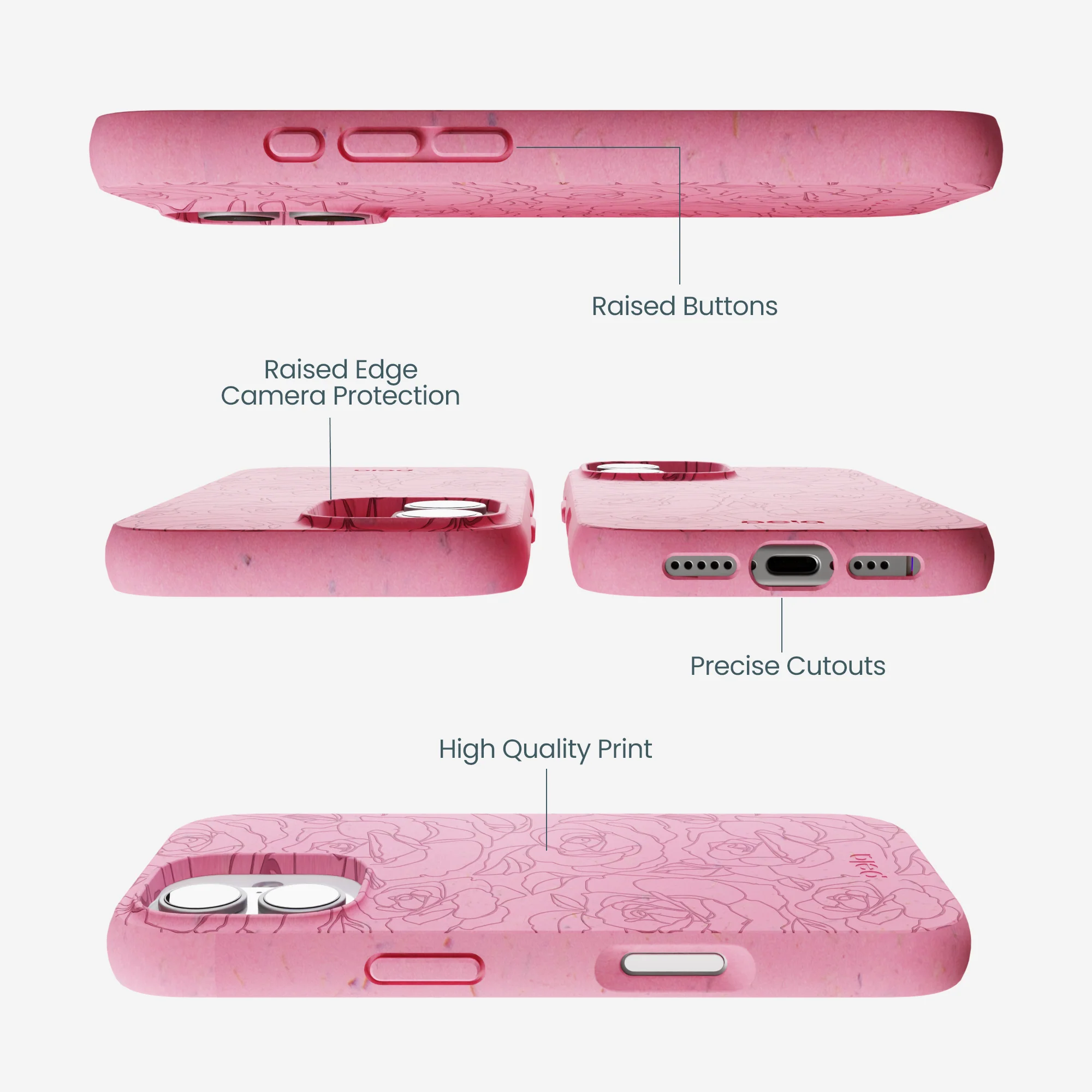 Bubblegum Pink Rosettes iPhone 17 Case - Image 3
