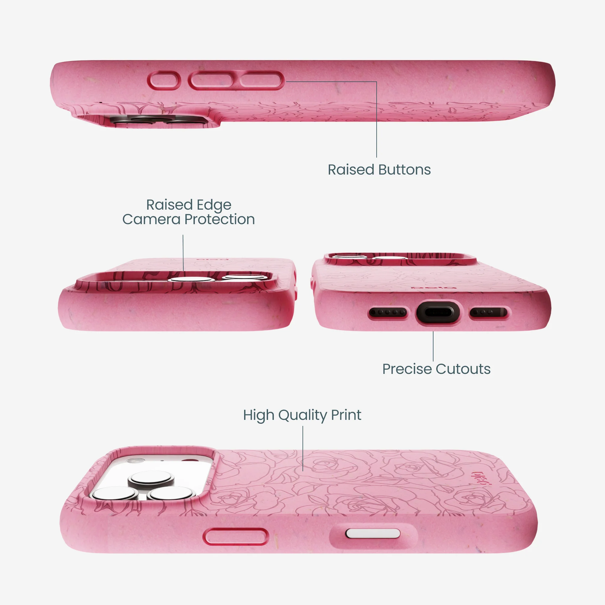 Bubblegum Pink Rosettes iPhone 17 Pro Case - Image 3