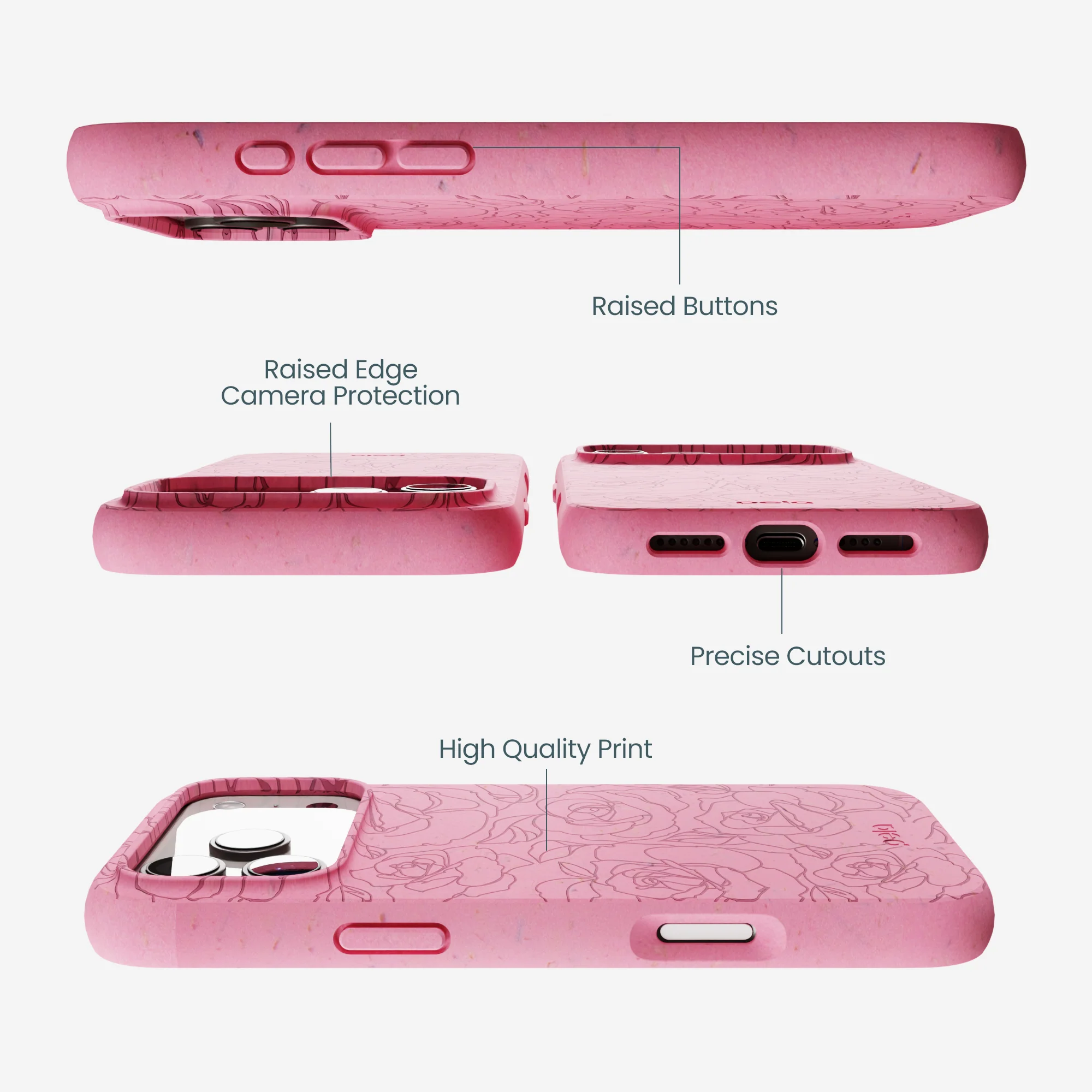 Bubblegum Pink Rosettes iPhone 17 Pro Max Case - Image 3