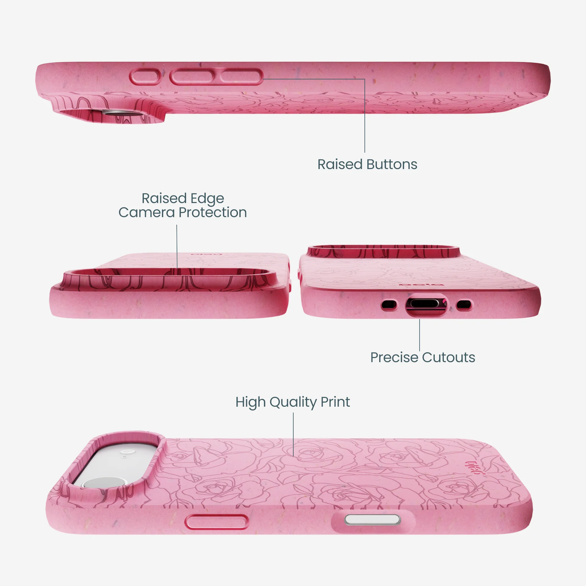 Bubblegum Pink Rosettes iPhone Air Case - Image 3