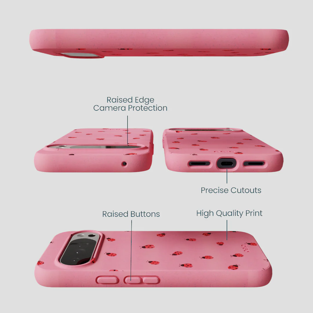 Bubblegum Pink Rosy Ladybug Google Pixel 10 Pro XL Case - Image 2