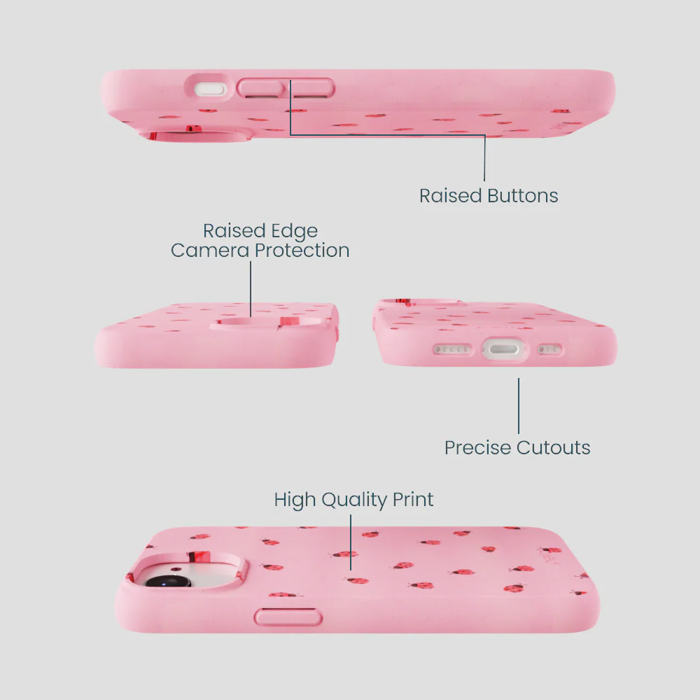 Bubblegum Pink Rosy Ladybug iPhone 16e/17e Case - Image 3