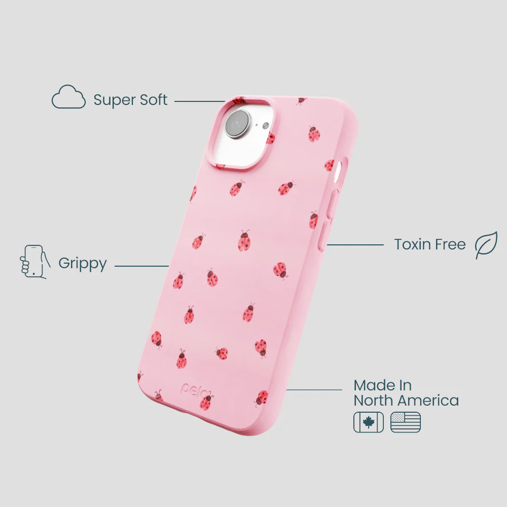 Bubblegum Pink Rosy Ladybug iPhone 16e/17e Case - Image 4