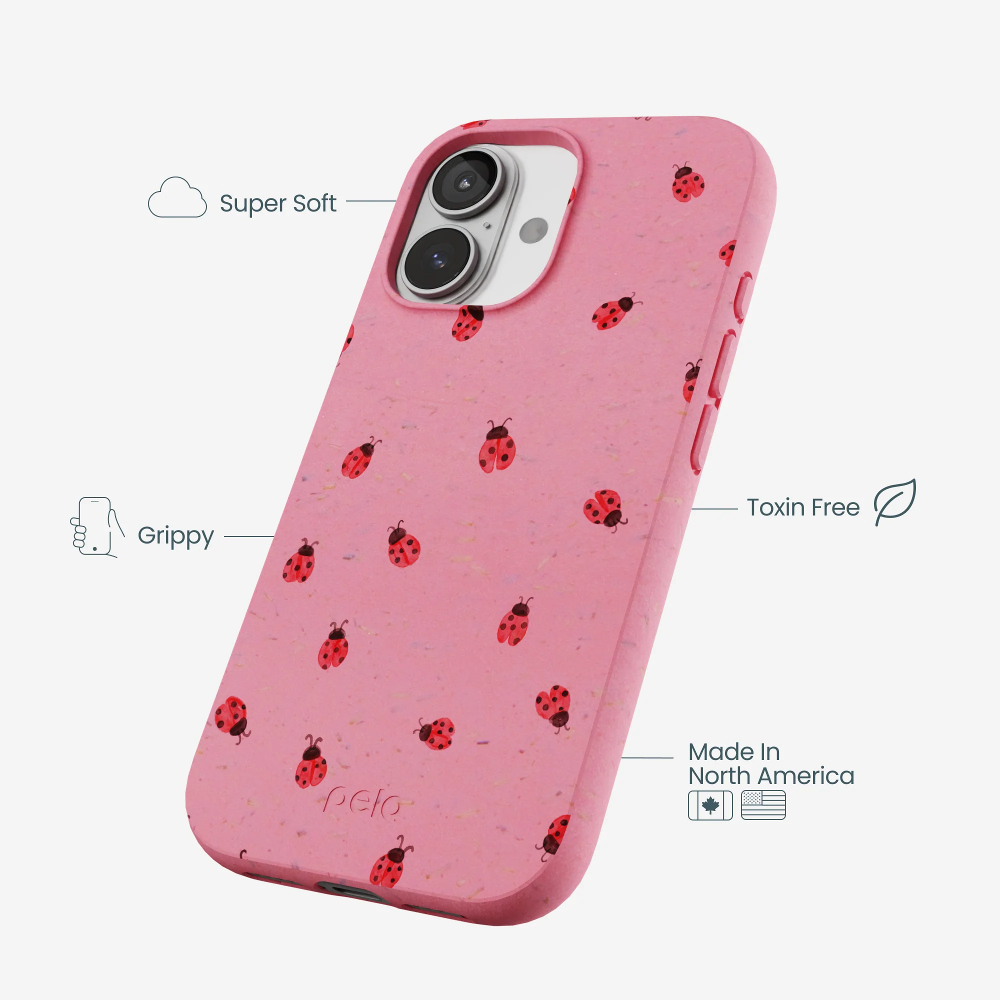 Bubblegum Pink Rosy Ladybug iPhone 17 Case - Image 4