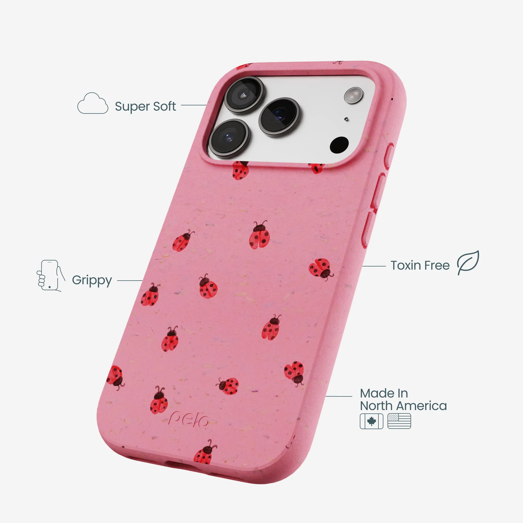 Bubblegum Pink Rosy Ladybug iPhone 17 Pro Case - Image 4