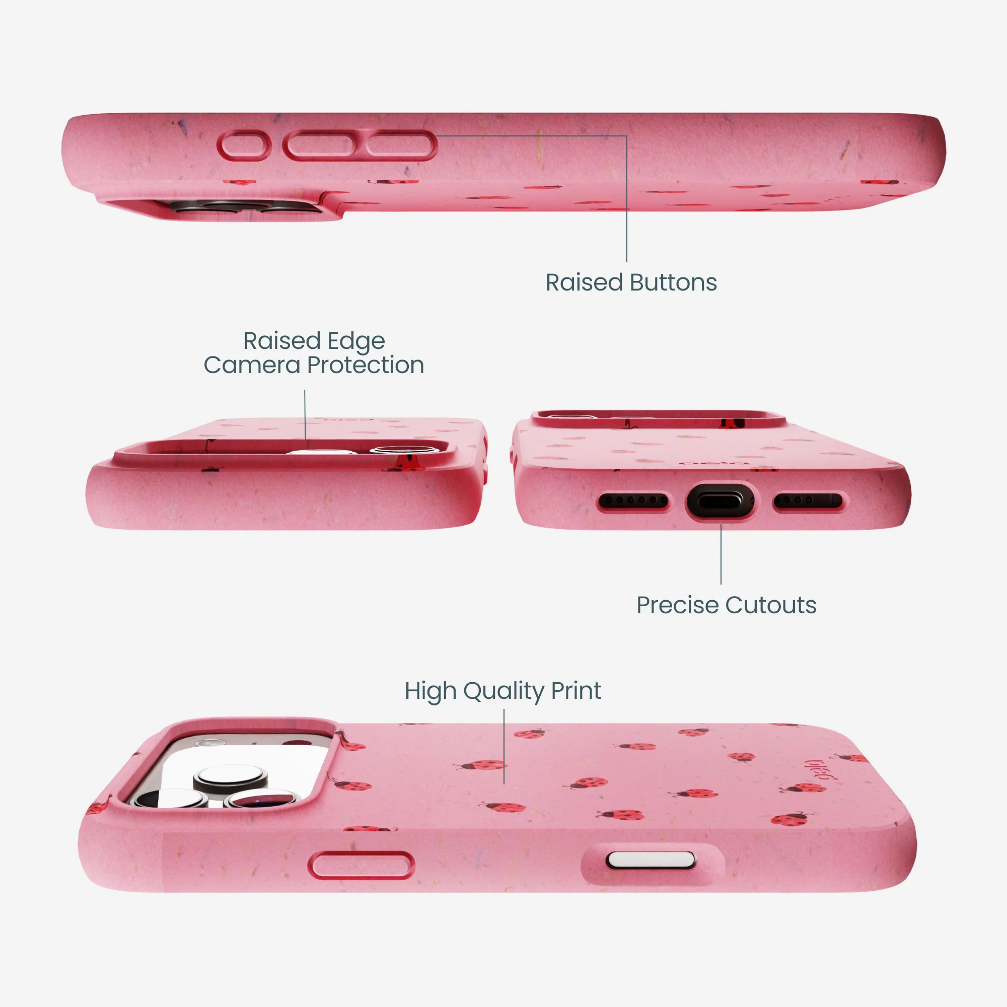 Bubblegum Pink Rosy Ladybug iPhone 17 Pro Max Case - Image 3