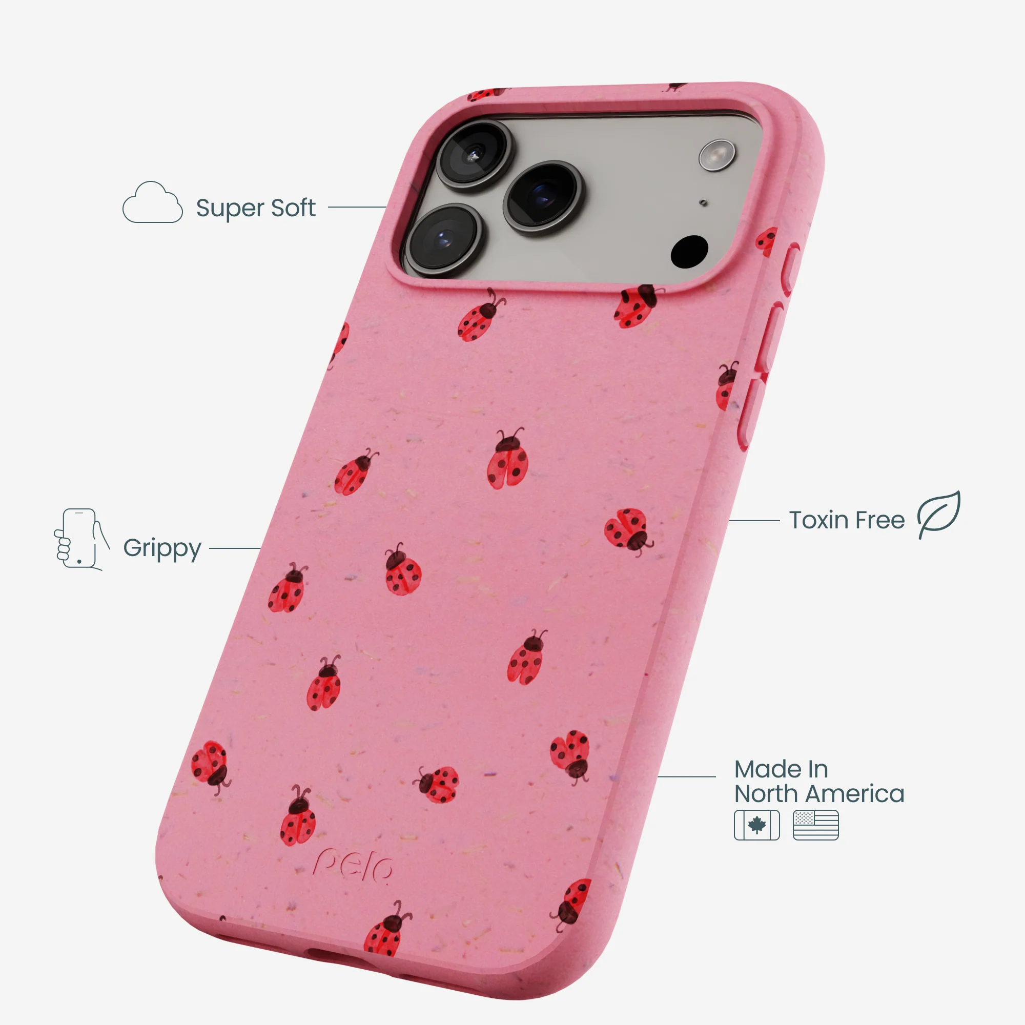 Bubblegum Pink Rosy Ladybug iPhone 17 Pro Max Case - Image 4