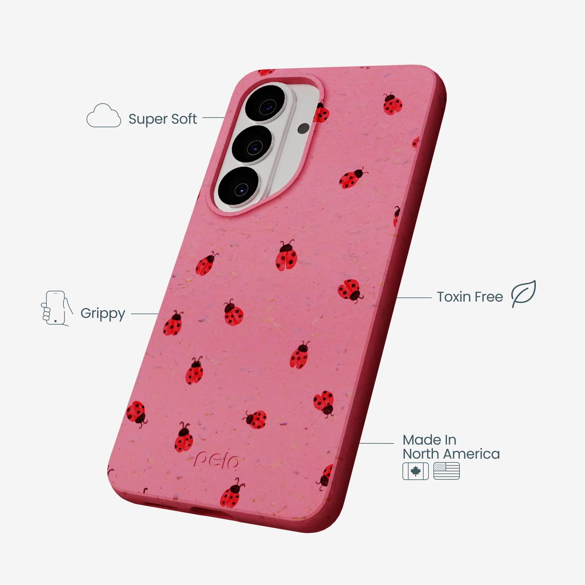 Bubblegum Pink Rosy Ladybug Samsung Galaxy S26 Case - Image 3