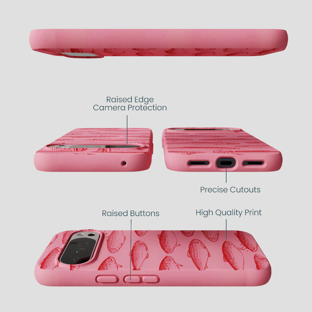 Bubblegum Pink Sardine Stream Google Pixel 10 Pro XL Case - Image 3