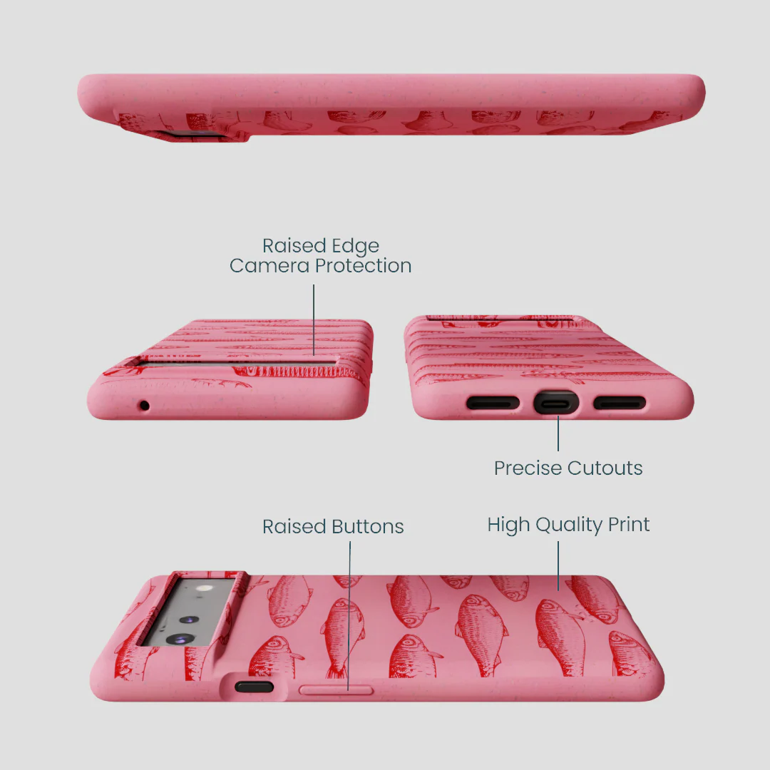 Bubblegum Pink Sardine Stream Google Pixel 6 Case - Image 3