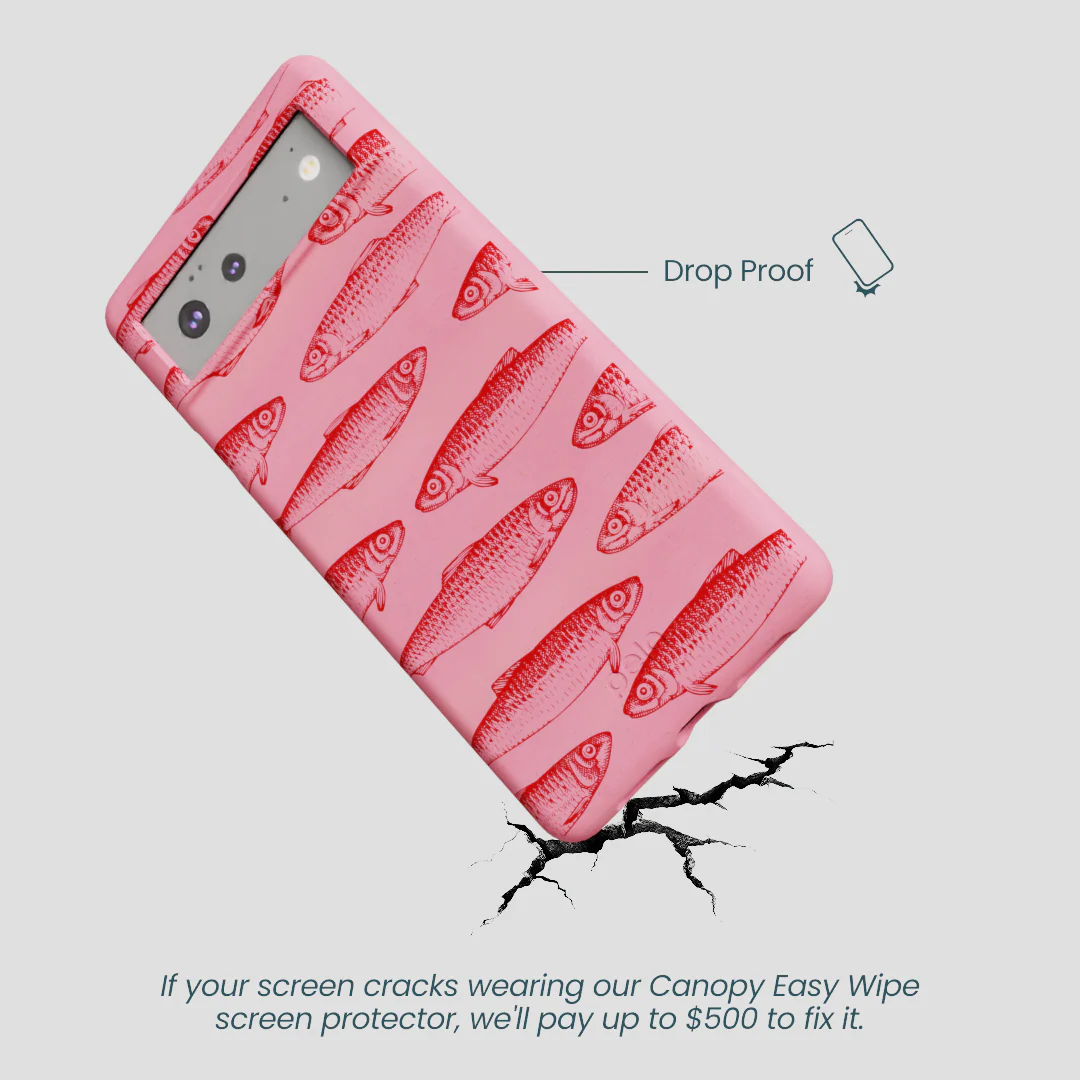 Bubblegum Pink Sardine Stream Google Pixel 6a Case - Image 5
