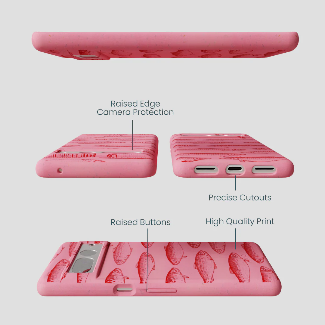 Bubblegum Pink Sardine Stream Google Pixel 7 Pro Case - Image 3