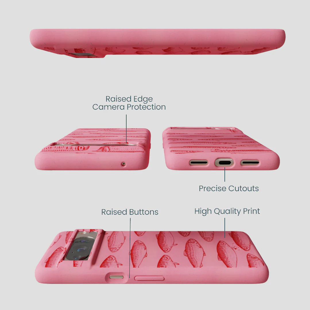 Bubblegum Pink Sardine Stream Google Pixel 8 Pro Case - Image 3