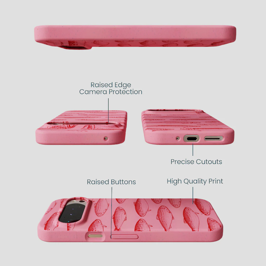 Bubblegum Pink Sardine Stream Google Pixel 9/9 Pro Case - Image 3