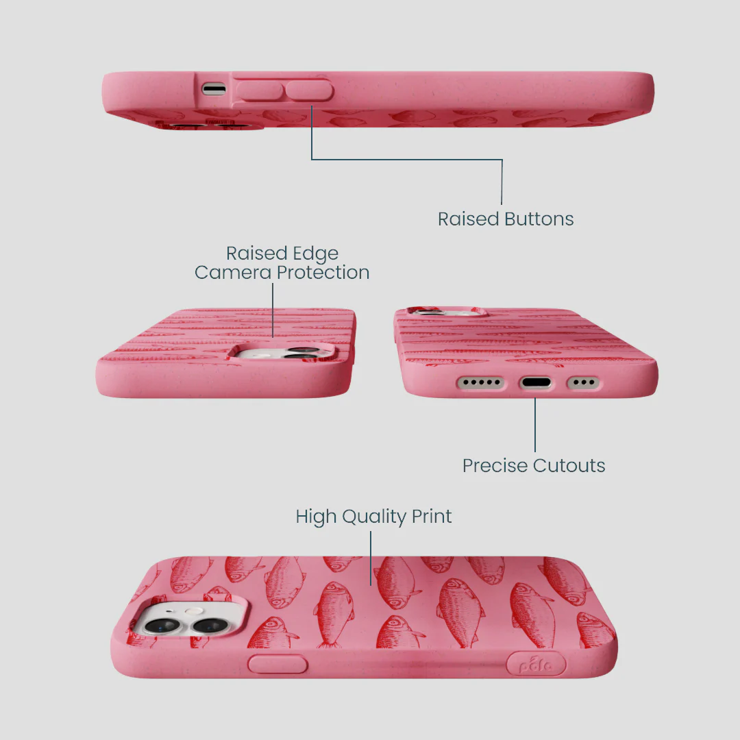 Bubblegum Pink Sardine Stream iPhone 12/ iPhone 12 Pro Case - Image 3