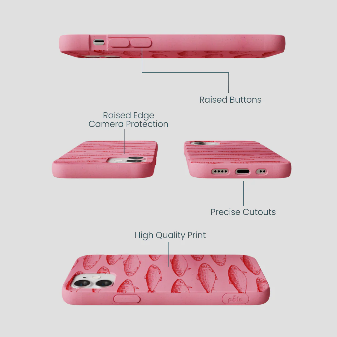 Bubblegum Pink Sardine Stream iPhone 12 Mini Case - Image 3