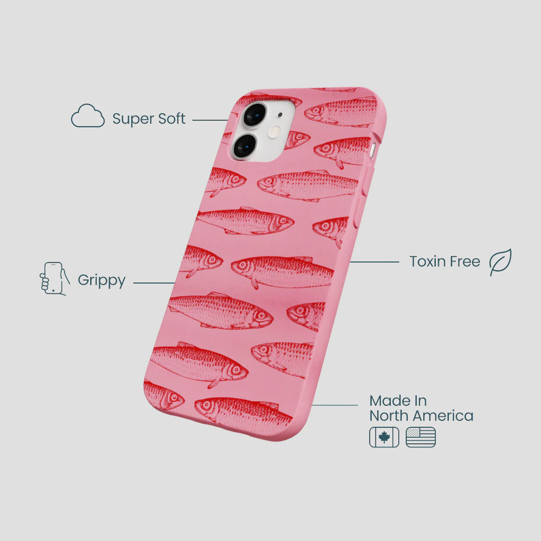 Bubblegum Pink Sardine Stream iPhone 12 Mini Case - Image 4
