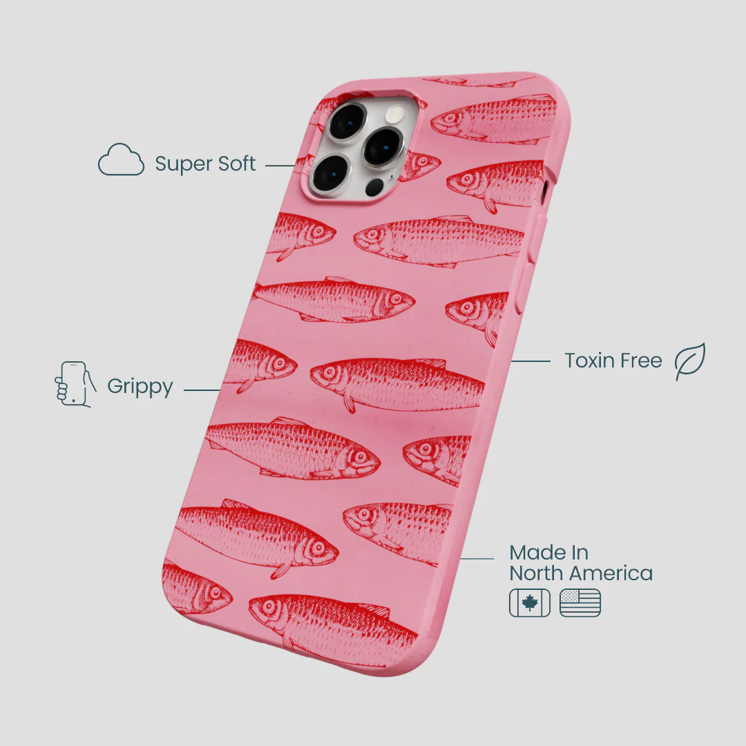 Bubblegum Pink Sardine Stream iPhone 12 Pro Max Case - Image 4