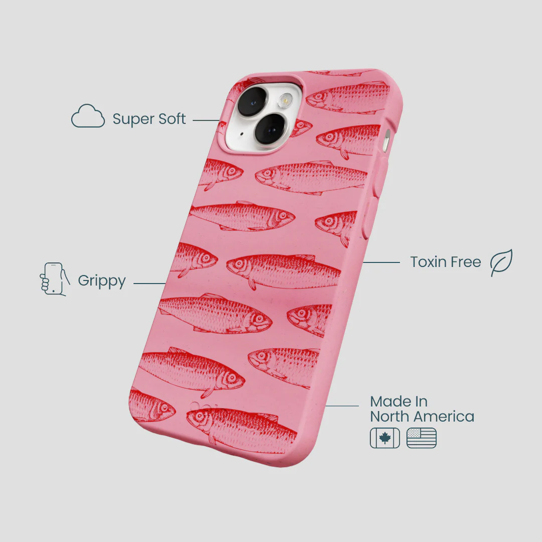 Bubblegum Pink Sardine Stream iPhone 13 Case - Image 4