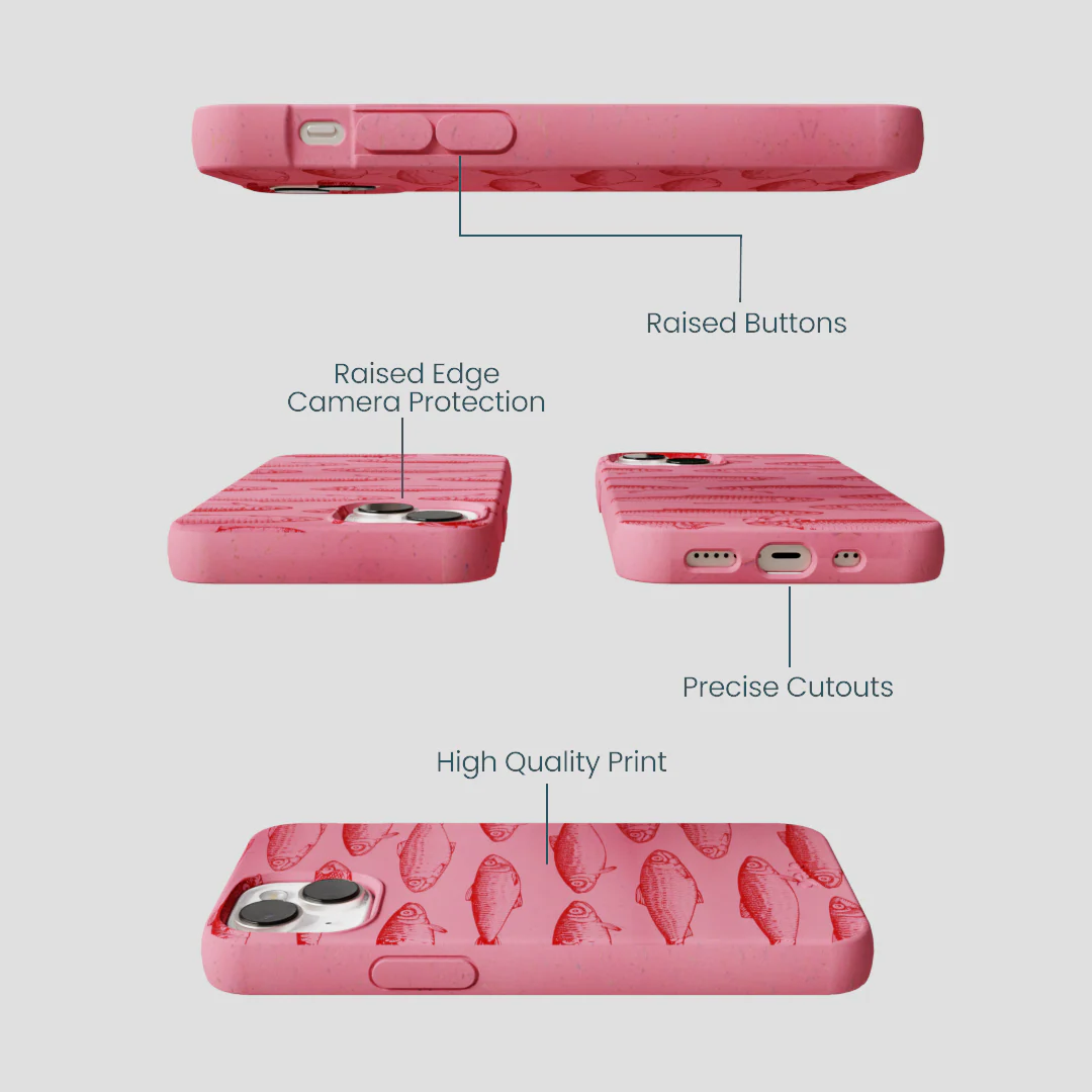 Bubblegum Pink Sardine Stream iPhone 13 Mini Case - Image 3