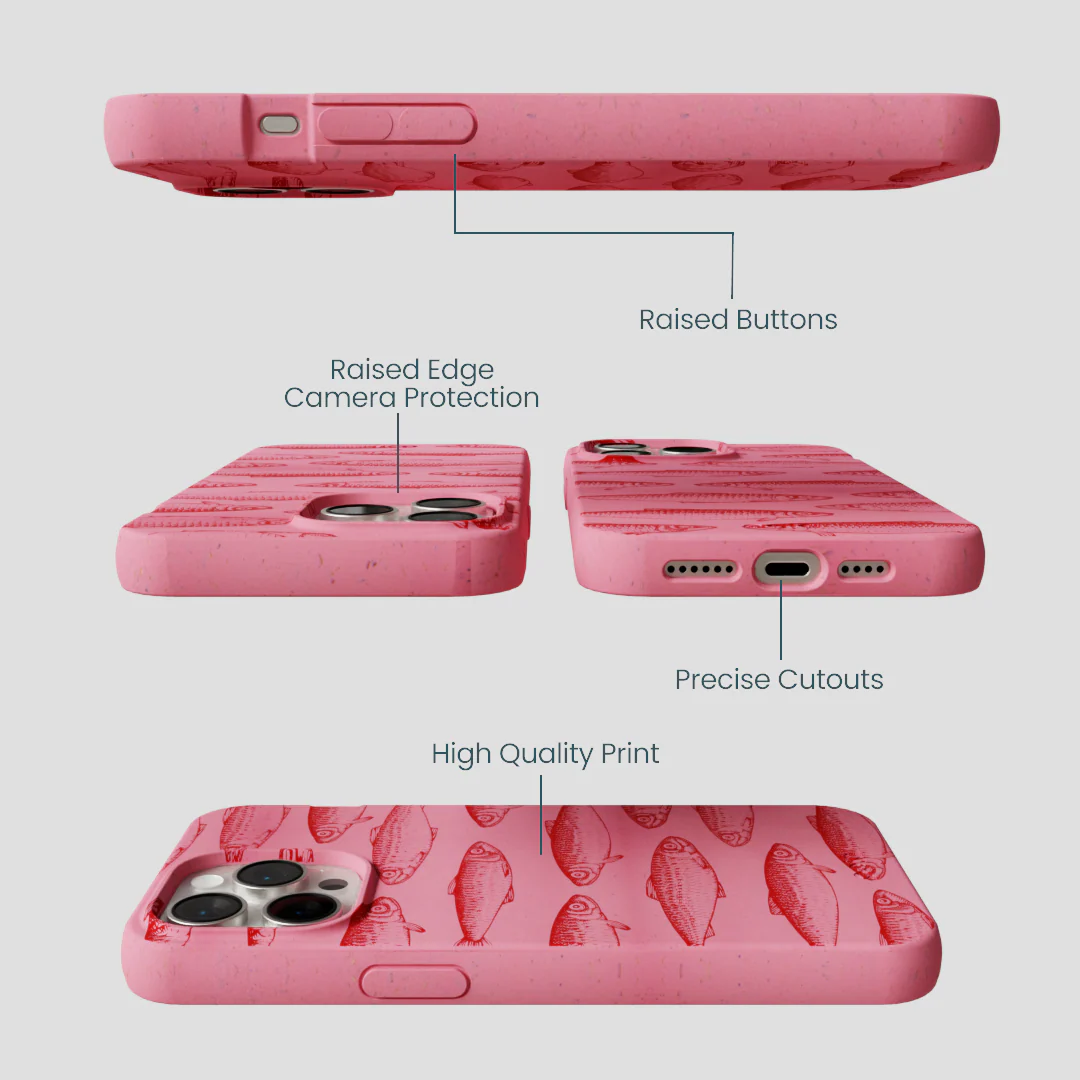Bubblegum Pink Sardine Stream iPhone 14 Pro Max Case - Image 3