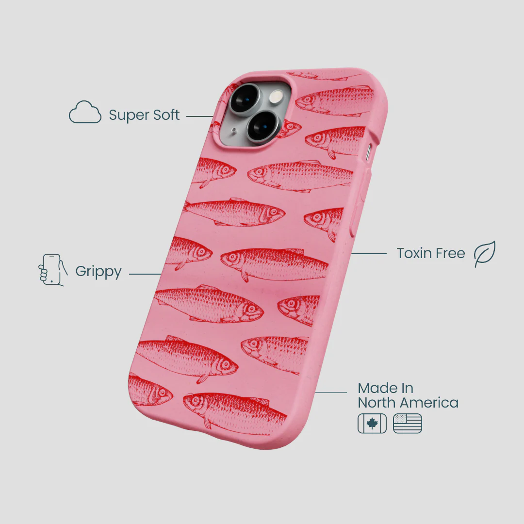 Bubblegum Pink Sardine Stream iPhone 15 Case - Image 4