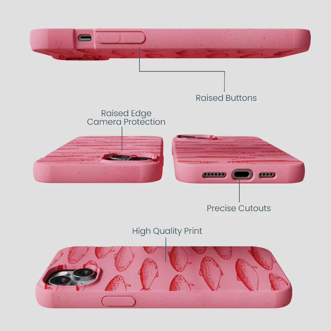 Bubblegum Pink Sardine Stream iPhone 15 Plus Case - Image 3