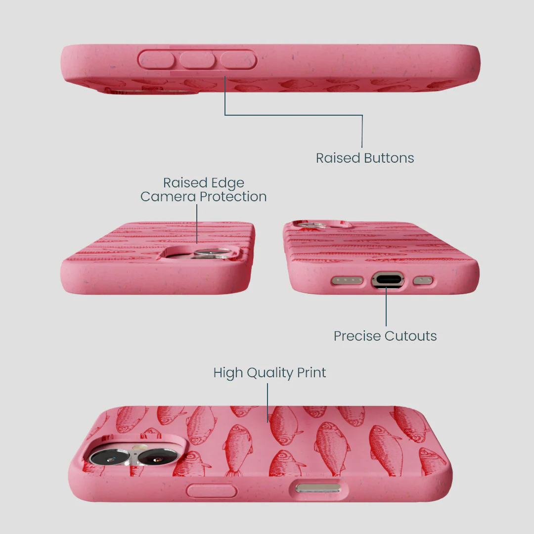 Bubblegum Pink Sardine Stream iPhone 16 Case - Image 3