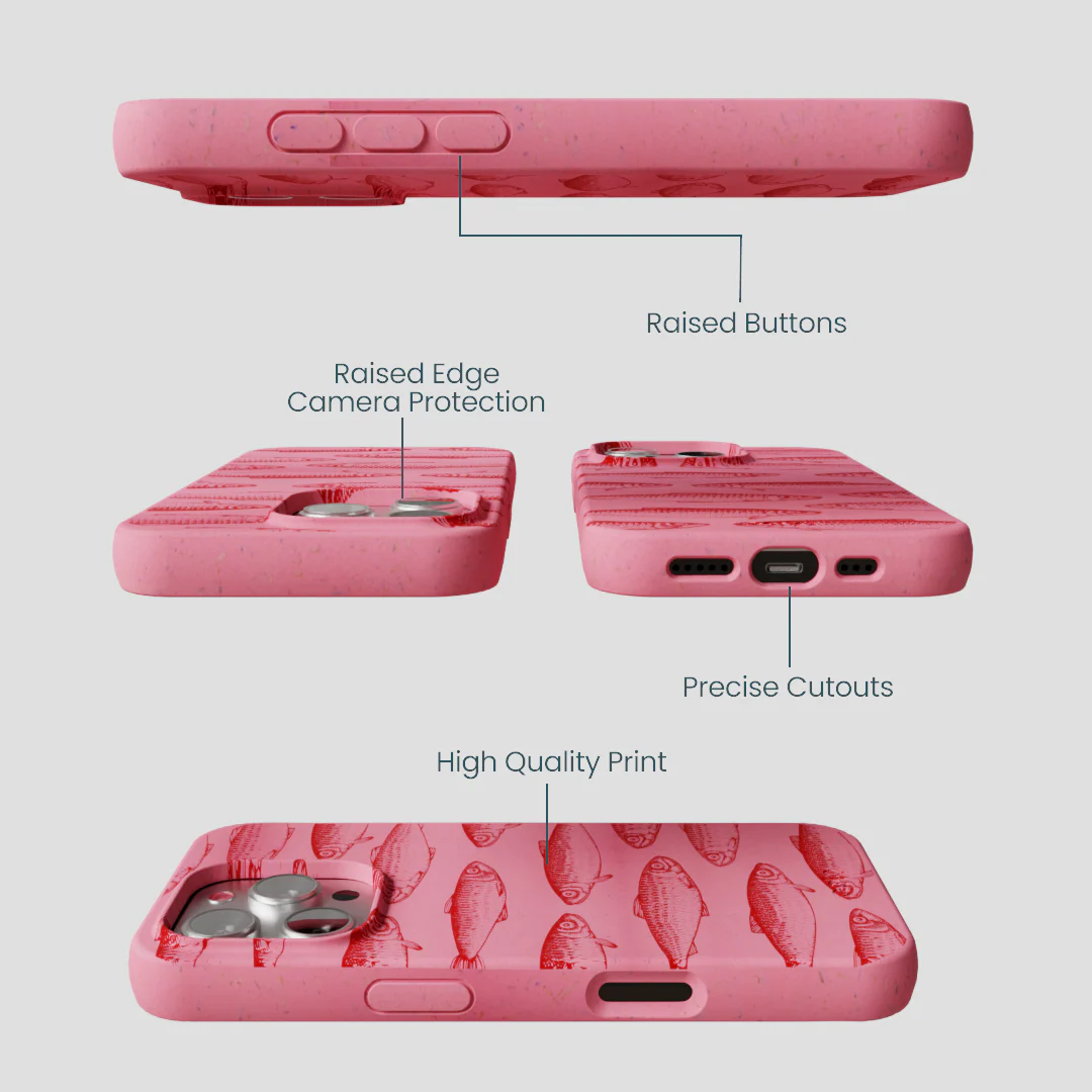 Bubblegum Pink Sardine Stream iPhone 16 Pro Case - Image 3