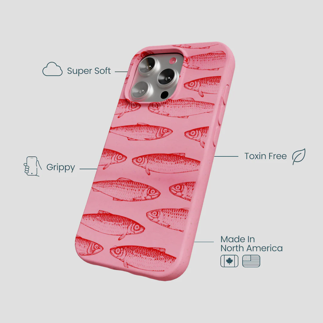 Bubblegum Pink Sardine Stream iPhone 16 Pro Case - Image 4