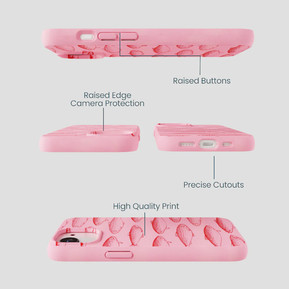 Bubblegum Pink Sardine Stream iPhone 16e/17e Case - Image 3