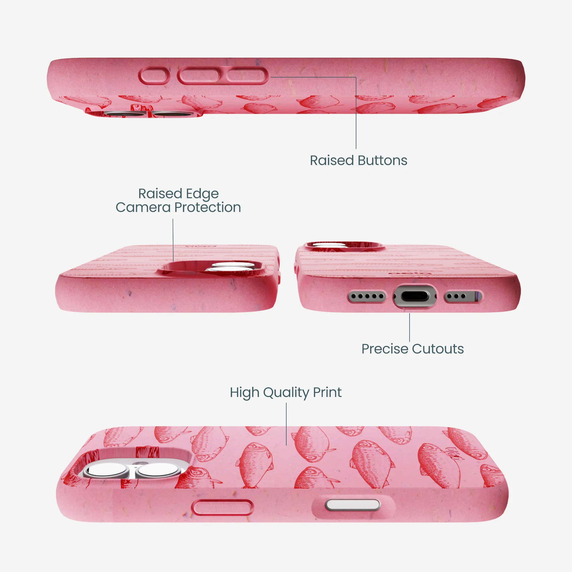 Bubblegum Pink Sardine Stream iPhone 17 Case - Image 3