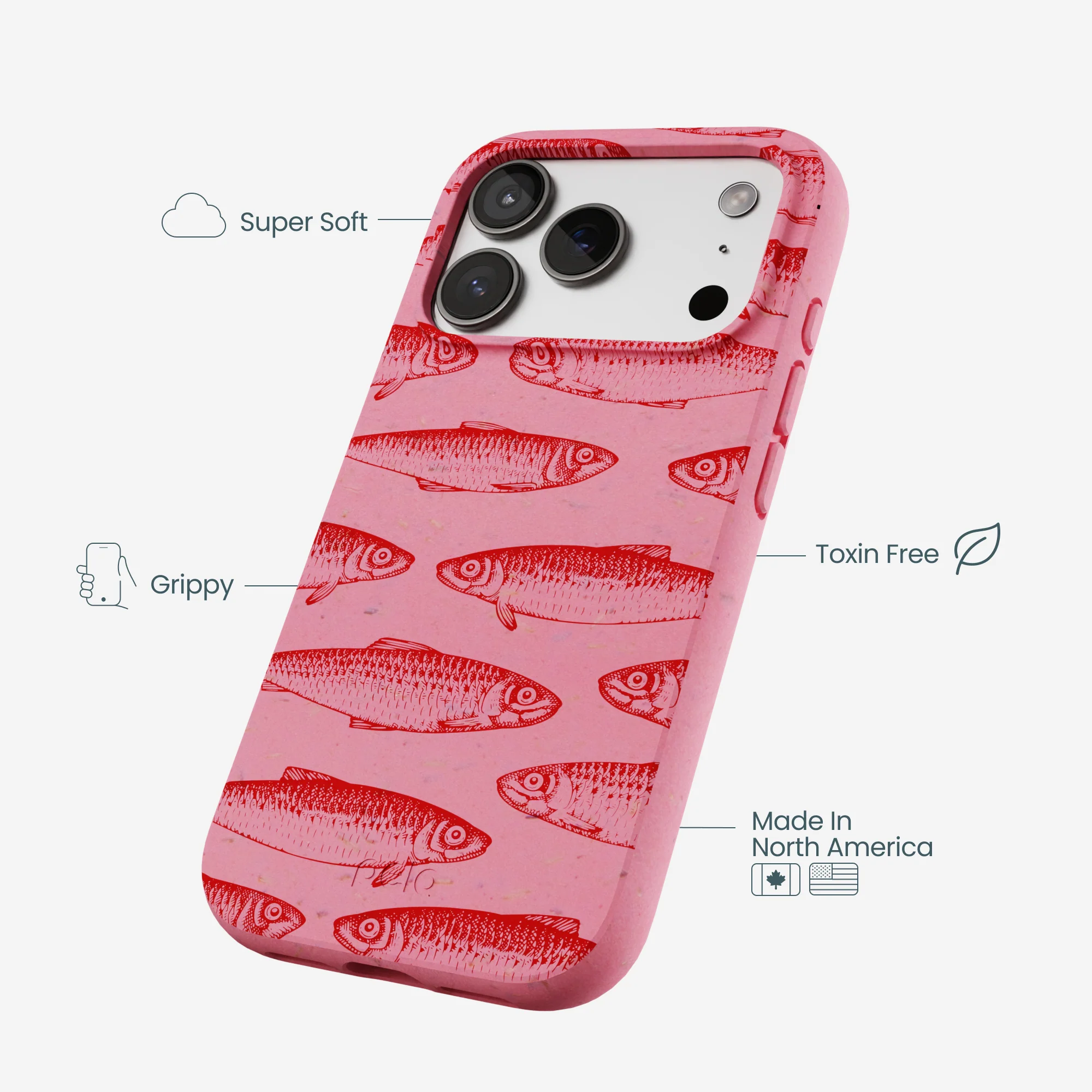 Bubblegum Pink Sardine Stream iPhone 17 Pro Case - Image 4