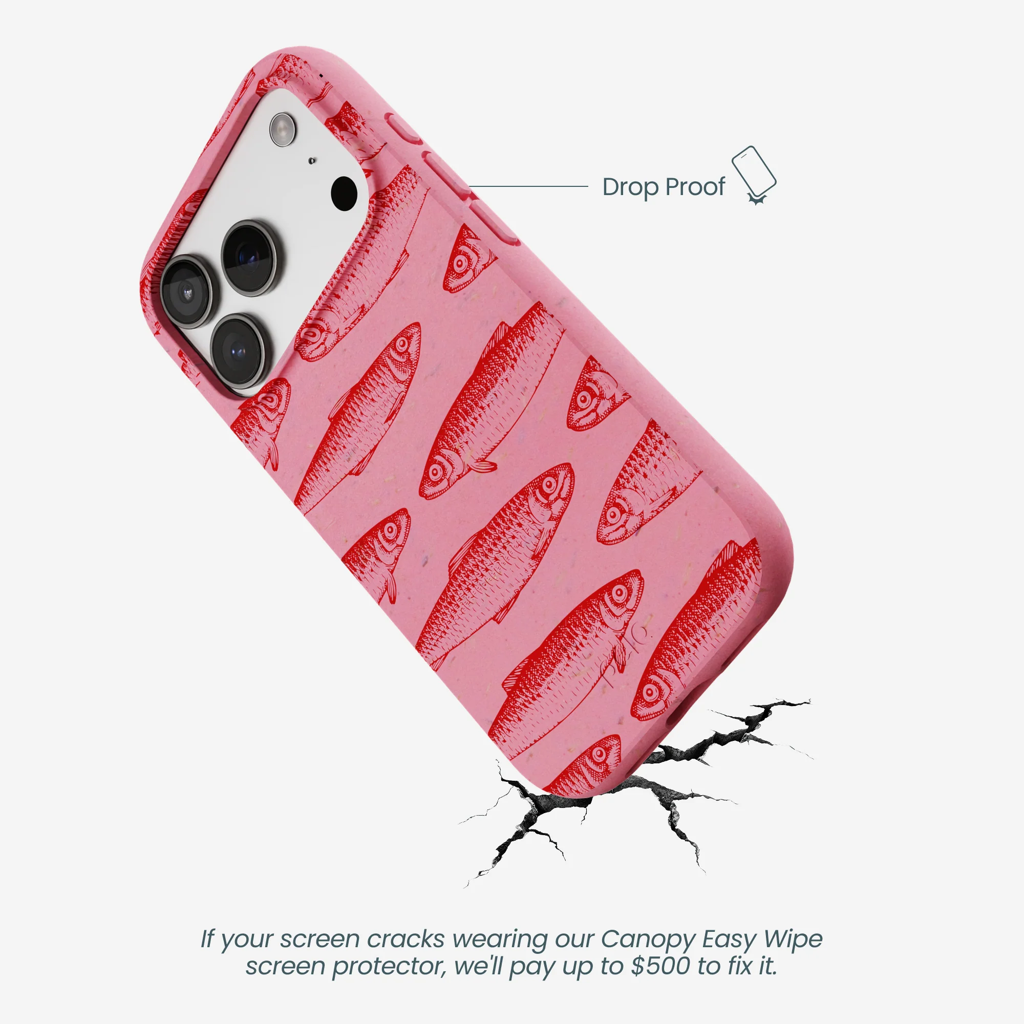 Bubblegum Pink Sardine Stream iPhone 17 Pro Case - Image 5