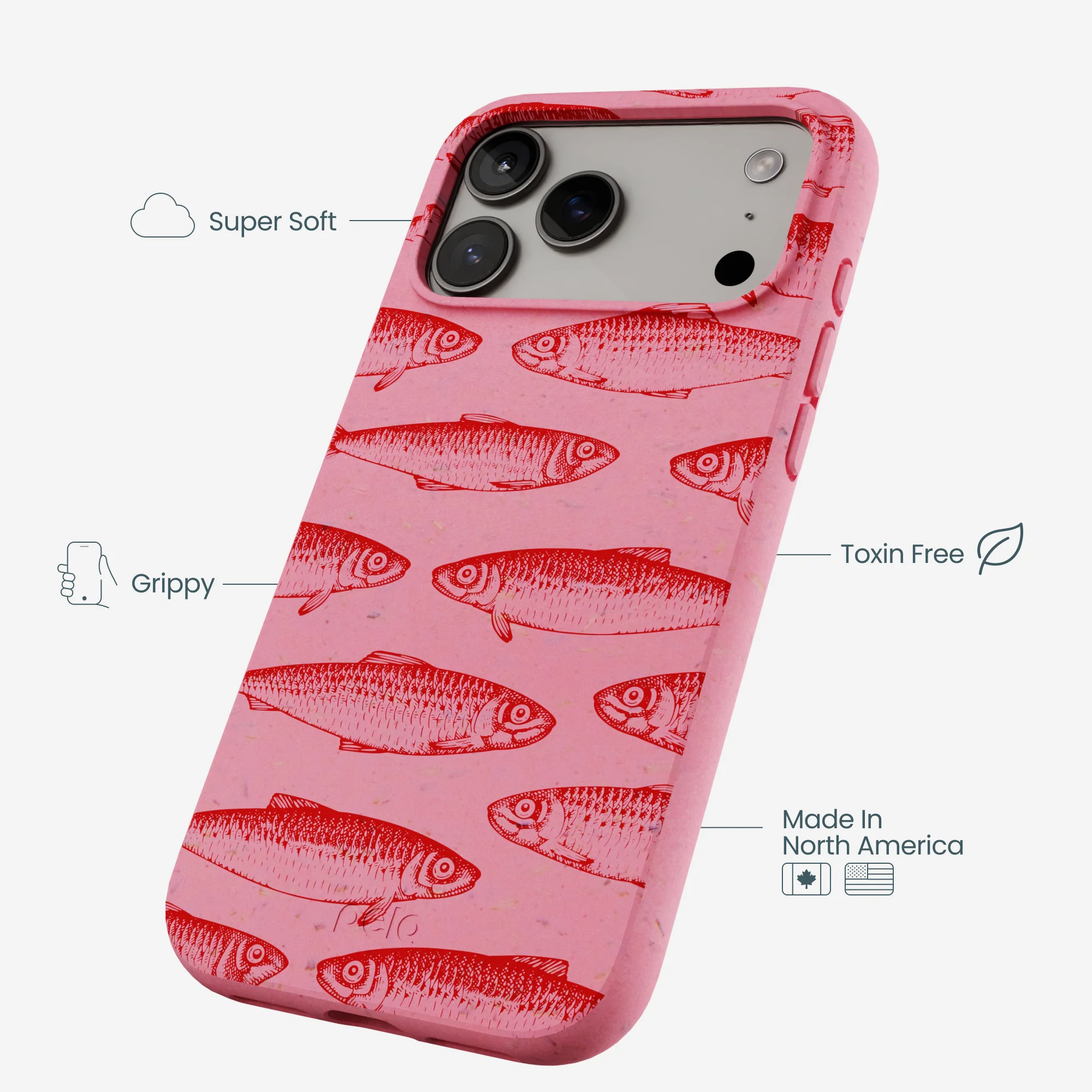Bubblegum Pink Sardine Stream iPhone 17 Pro Max Case - Image 4