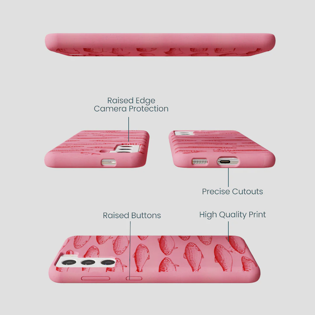 Bubblegum Pink Sardine Stream Samsung Galaxy S21 Case - Image 3