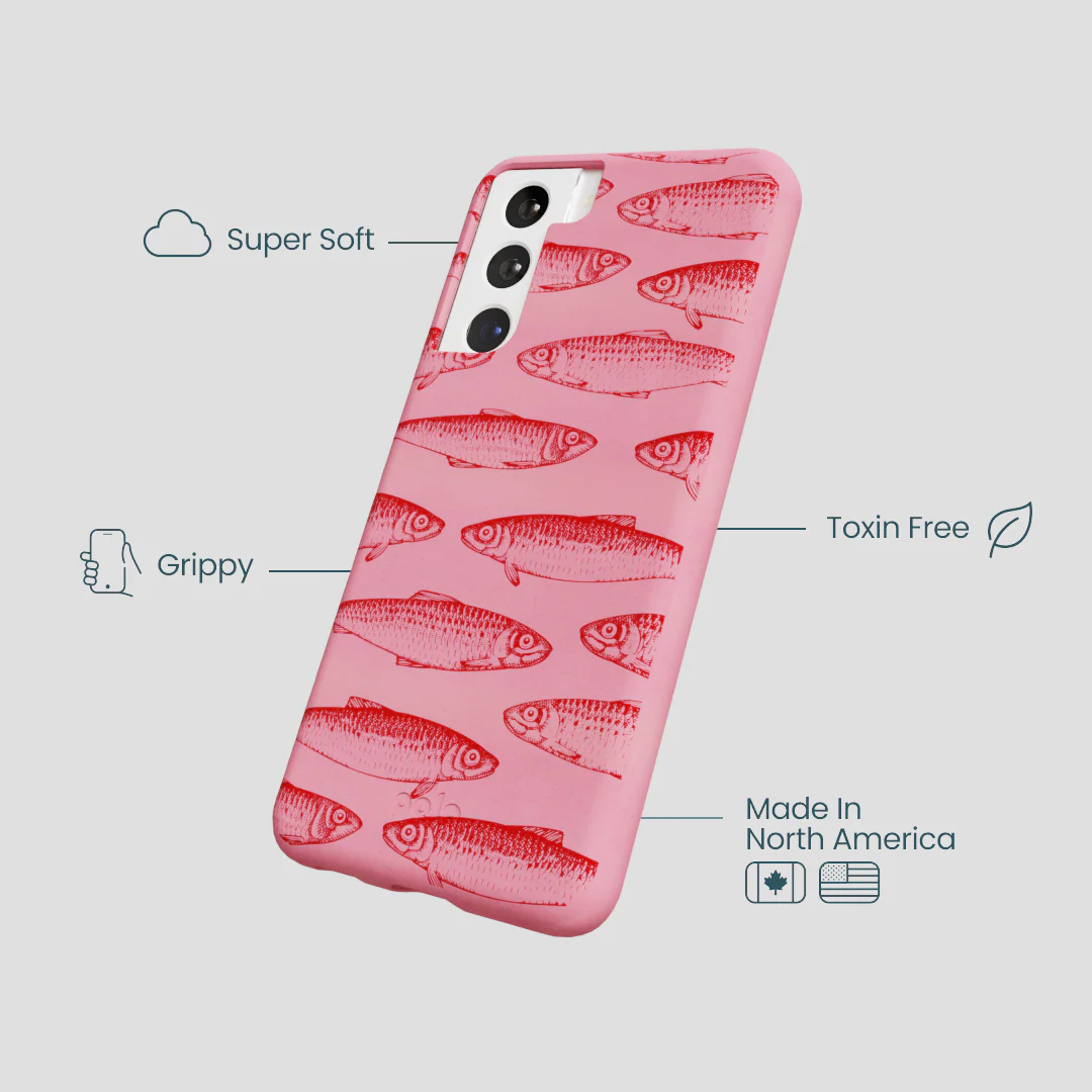 Bubblegum Pink Sardine Stream Samsung Galaxy S21 Case - Image 4