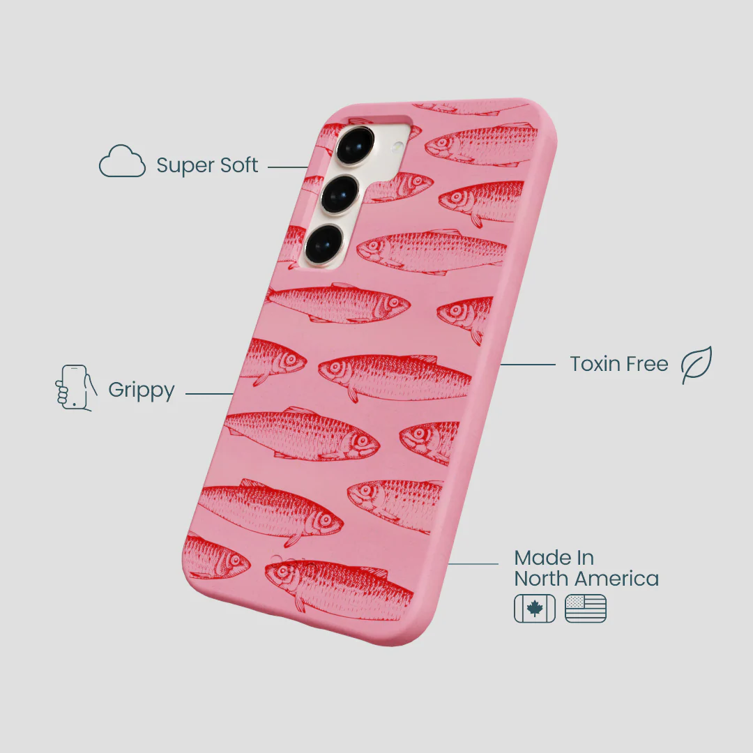 Bubblegum Pink Sardine Stream Samsung Galaxy S23 Case - Image 4