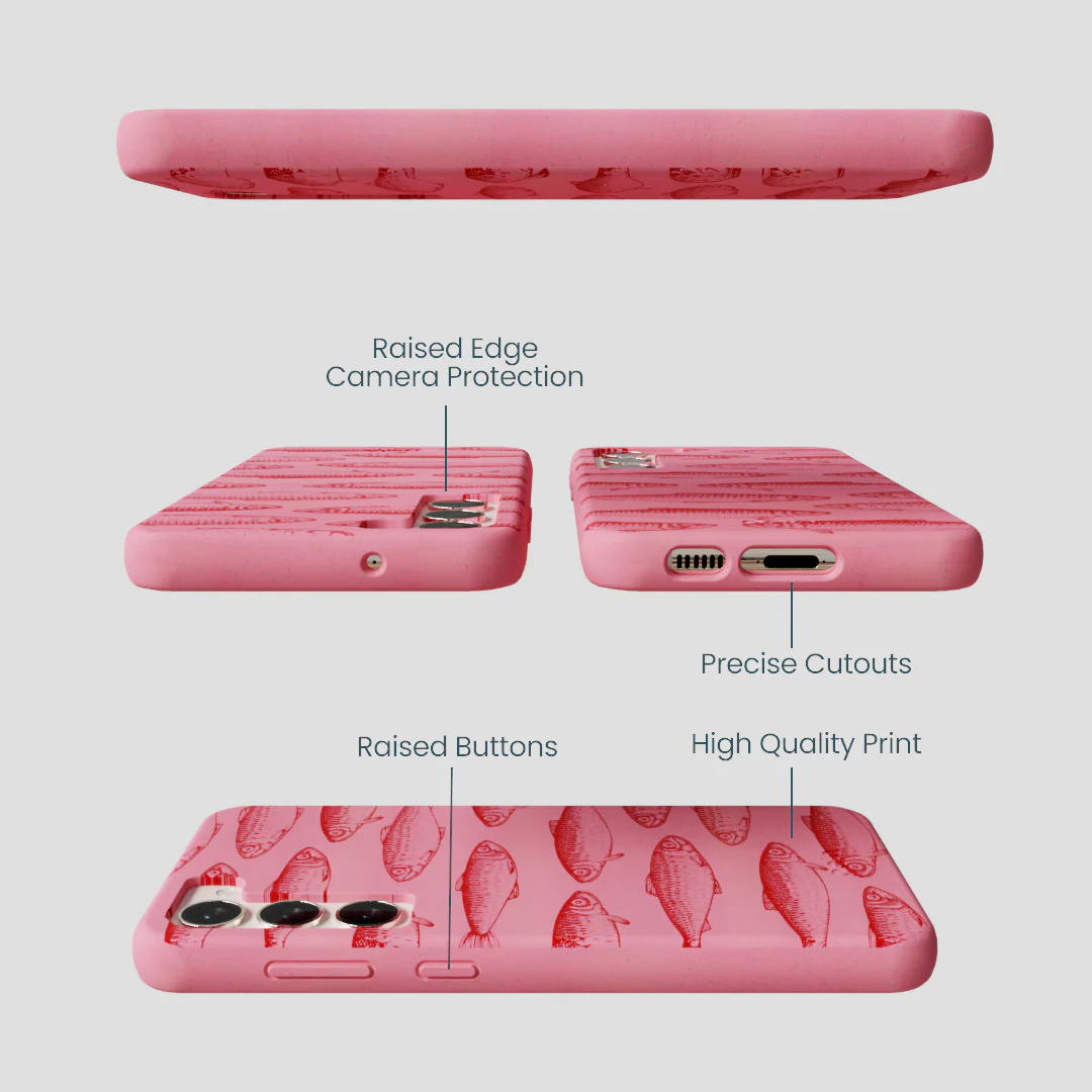 Bubblegum Pink Sardine Stream Samsung Galaxy S23+(Plus) Case - Image 3